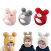 Cute Bear Knit Hat for Toddlers Boys Girls Warm Beanie Cap Adorable Winter Headwear Soft Bonnet Shower Gift for Babies