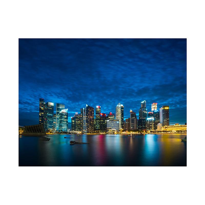 Гобелен «Ночной вид города» для гостиной, спальни, офиса, печать ландшафтной фотографии, настенный, реквизит для студии