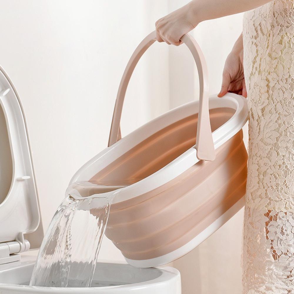 Portable Plastic Bucket High Temperature Resistance Collapsible Wash Basin Mop Bucket Bath