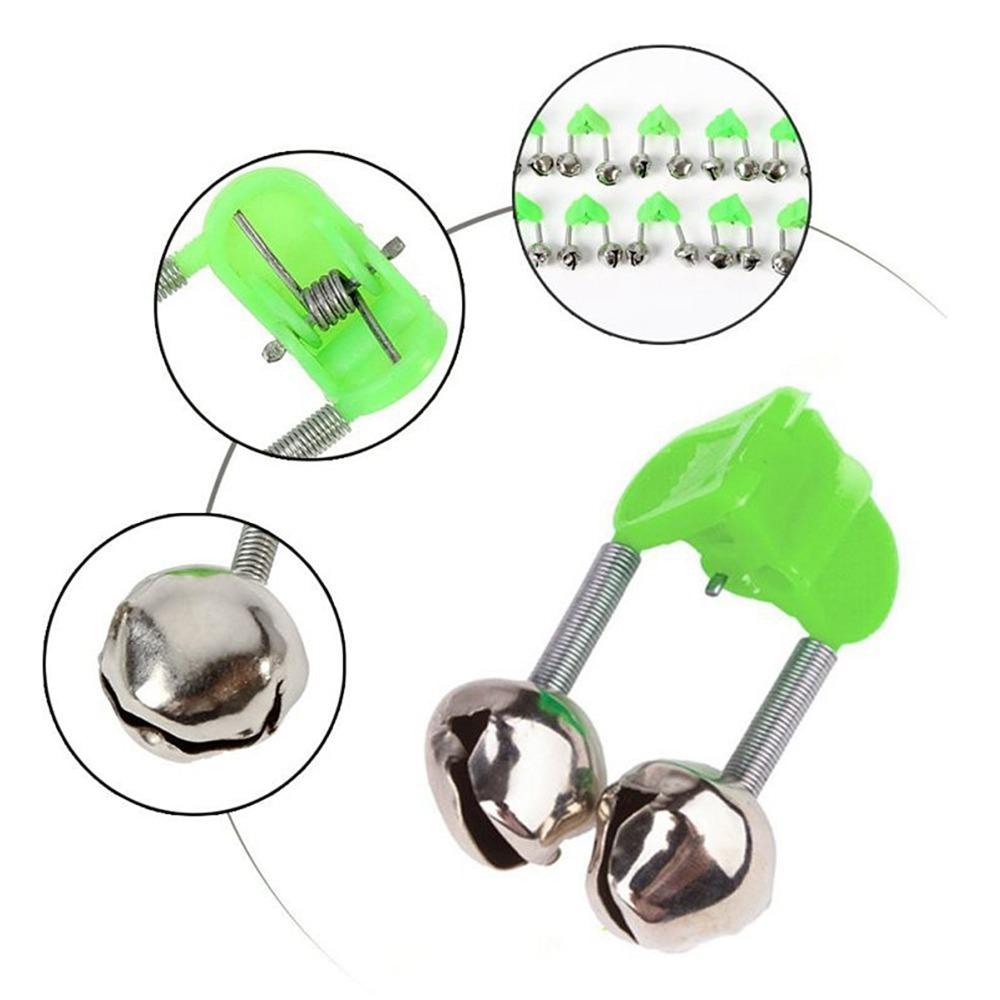 20/50PCS 46*32mm Fishing Rod Alarm Bells Double Spring Clip Bite Alarm Bells  Outdoor Fishing