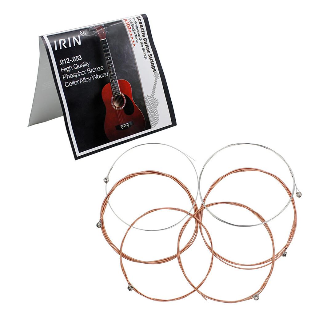 6Pcs/pack Folk Guitar String, Steel Core Guitar Strings Set Practice Replacement Part Accessory for Acoustic Folk Guitar