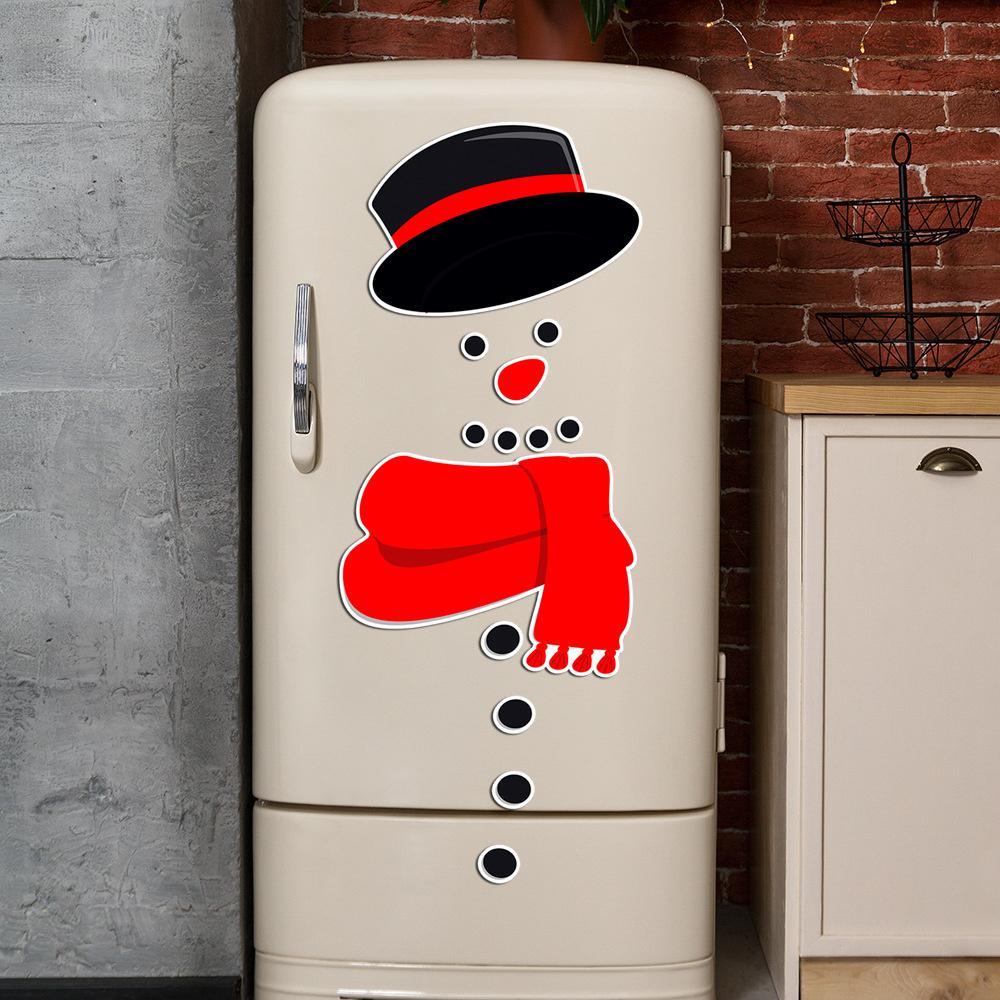 New Magnetic Christmas Snowman Fridge Door Stickers Merry Christmas Decoration