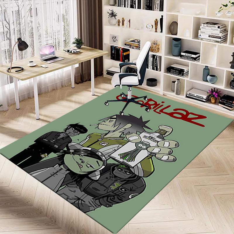 1 шт. Ковер Gorillaz Ink, Ковер для офиса, Коврик для улицы, Декор для дома, Ковер для зоны, Фестиваль
