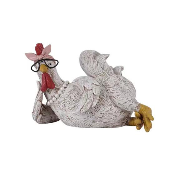 Деревенская фигурка петуха из смолы, состаренная статуэтка курицы, скульптура петуха в стиле фермерского дома