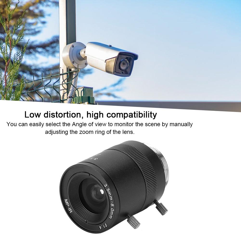 3.5 8mm 720P Aluminum Alloy CS Mount F1.4 CCTV Camera Manual Aperture Lens