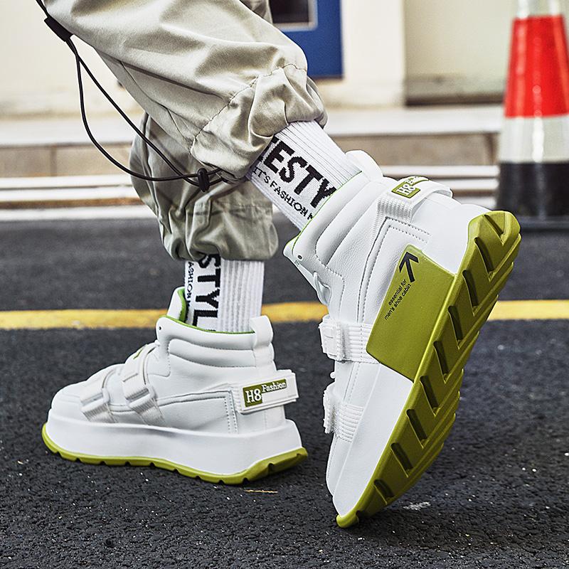 Новые модные брендовые высокие мужские туфли для отдыха на открытом воздухе, повседневные кроссовки для мотоциклистов на толстой подошве, удобная мужская дизайнерская обувь