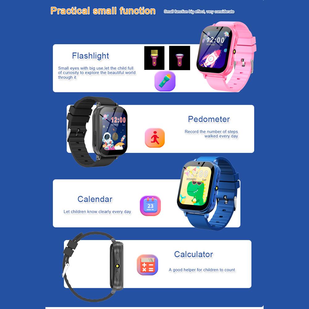 Детские игры, умные часы, камера, музыка, фонарик, шагомер, отслеживание привычек, детские умные часы для мальчиков и девочек, подарки