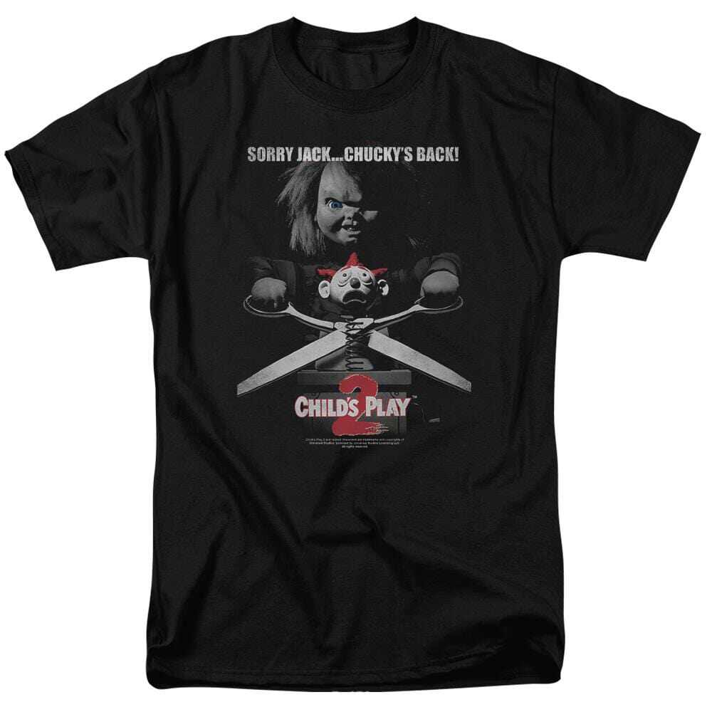 Y2k 1988s Childs Play Movie The Haunted Doll A Classic Retro Shortsleeved Tshirt Featuring A Terrifying Man