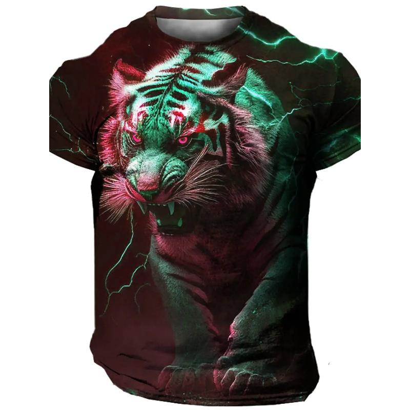 Пламя Животный Узор 3D Печать Модная мужская Спортивная Футболка с Коротким Рукавом Для Уличного Спорта Большие Размеры Мужская Рубашка Повседневная Индивидуальная Тренировка