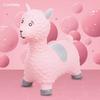 Inflatable Pink Alpaca Ride-On Bouncer Toy with Hand Pump