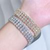 WWJ Элегантные высококачественные 3 ряда круглых циркониевых теннисных браслетов для женщин, свадебных вечеринок, банкетных украшений, аксессуаров, подарков