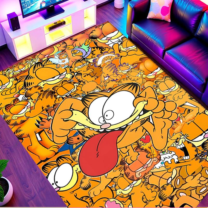 Garfield Print Rug, Washable Floor Carpet, For Entryway Dorm Laundry Room Office Study, Home Decor Birthday Christmas Gift