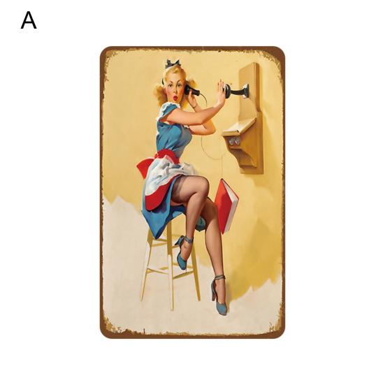 Плакат оловянные таблички с принтом, сексуальный изысканный ретро-стиль, женский узор, жестяная табличка для дома