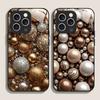 Роскошный Чехол из Закаленного Стекла с Узором из Алмазов и Жемчуга для IPhone 17 16 Pro Max 15 14 13 12 Mini 11 X XS 7 8 Plus