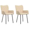 Dining Chairs 2 pcs. Cream Fabric