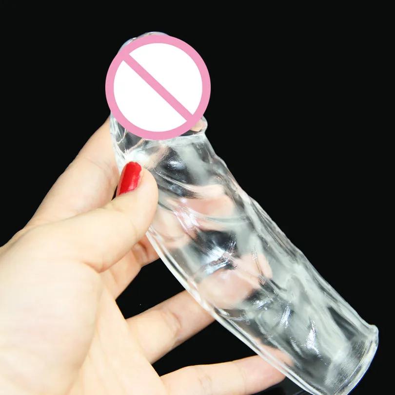 Large Realistic Penis Sleeve Extender Cock Sleeve Dick Enlargement Men Sex Toys Delay Ejaculation Reusable Condom 18+