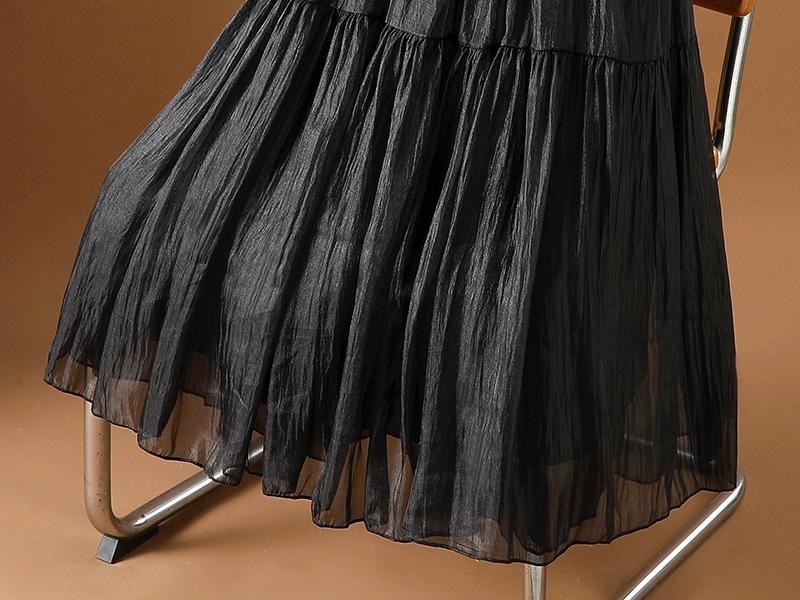 Dimanaf 2025 Летние женские новые юбки однотонные эластичные плиссированные элегантные юбки