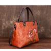 Johnature Retro Woman's Handbag Hand Painted Genuine Leather Women Shoulder Bags Leisure Floral Cowhide Messenger Bag