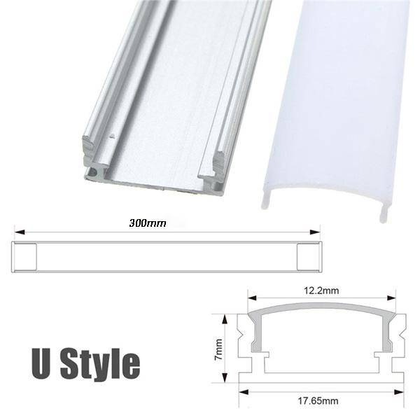30 СМ светодиодные барные светильники, алюминиевый держатель канала, молочная крышка, аксессуары для освещения, в форме U/V/YW для светодиодных лент