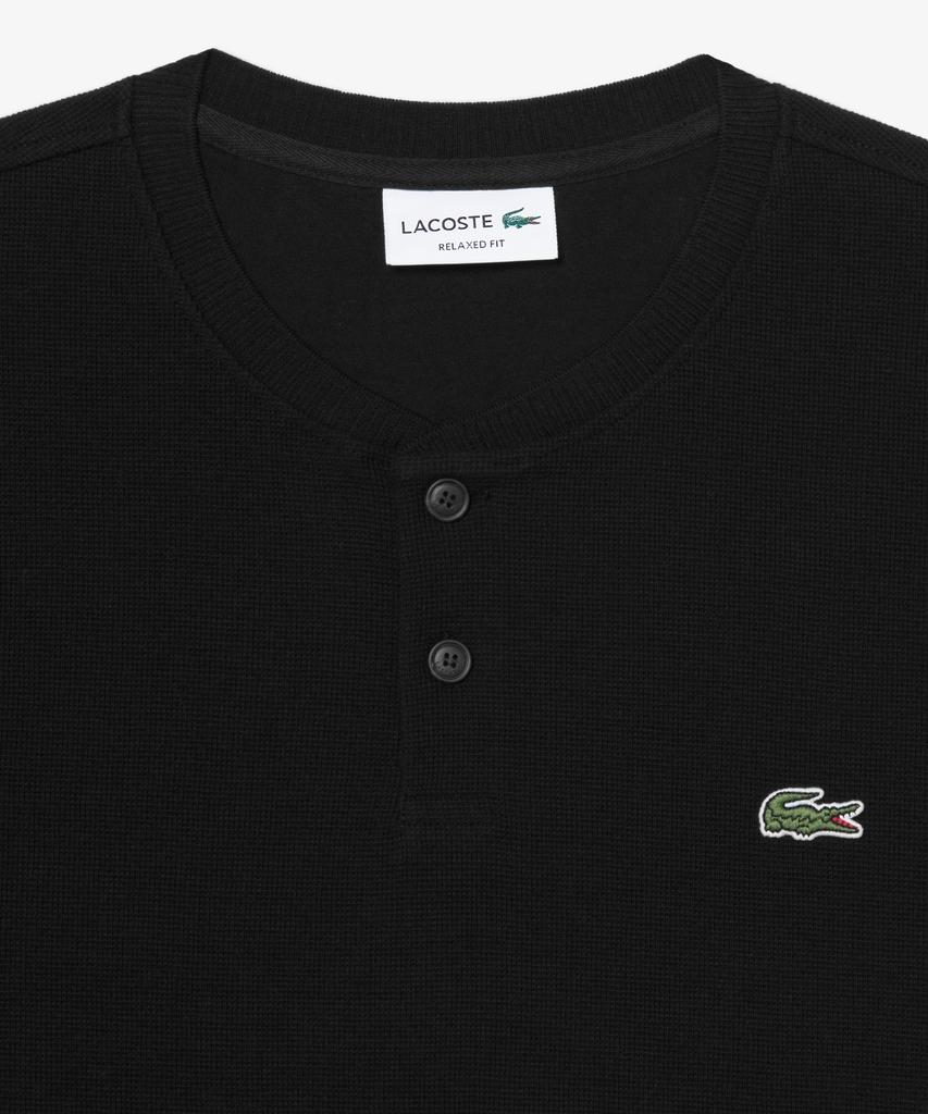 Мужская вафельная футболка с коротким рукавом и воротником-хенли LACOSTE Th104E-56G 031