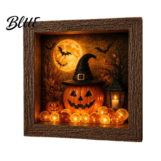 Готический Shadow Box Ночник DIY Подсвечиваемый Хэллоуин Призрак Набор Деревянная Рамка Светодиодный Теплый Свет 3D Картина Набор для Творчества Память с Хрустальным Стеклянным Панелью,
