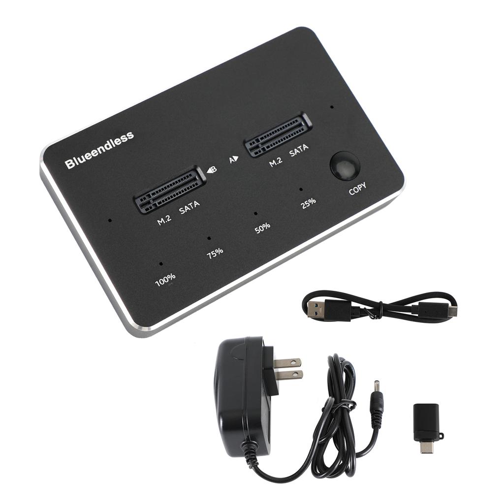 Док-станция SATA Дубликатор SSD M.2 SATA+SATA Корпус для твердотельного накопителя