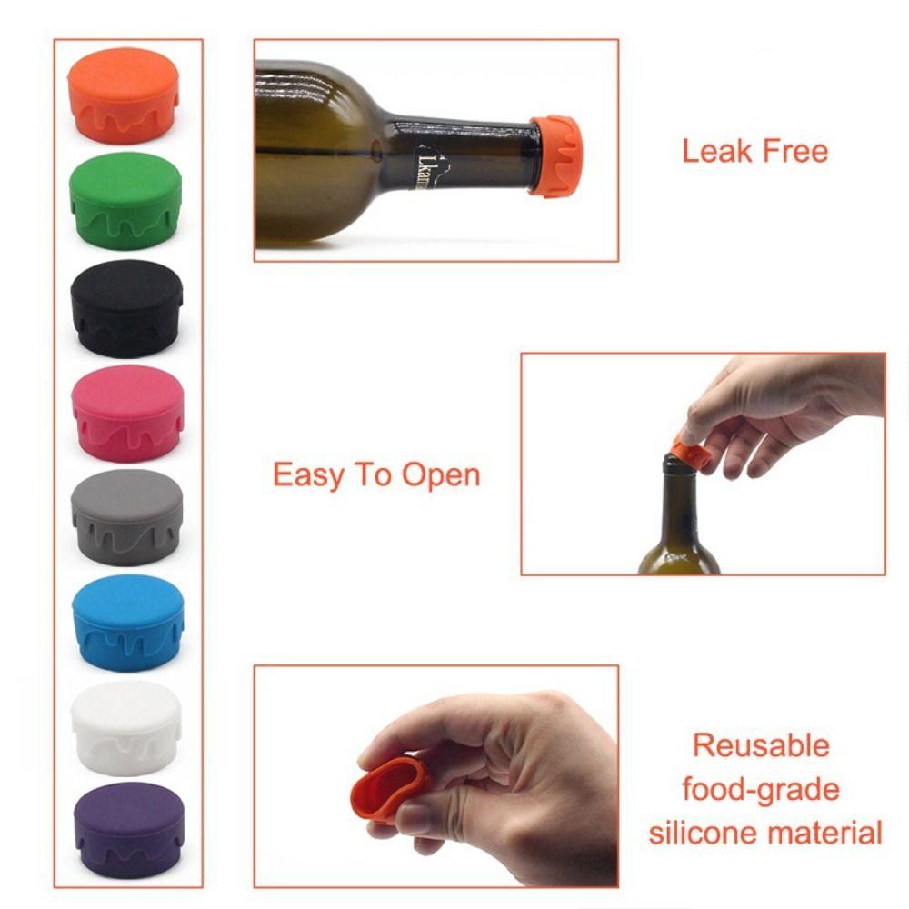 Leak Proof Wine Bottle Stopper New Silicone Durable Bottle Sealer Stoppers Wine Bar Accessories Universal Beer Cap Stopper 7
