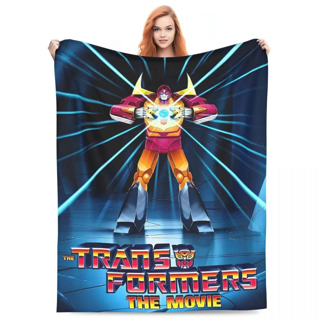 Cartoon Transformers Autobots Throw Blanket Flannel Bedspread For Couch Chair Sofa Bed Novelty Cover