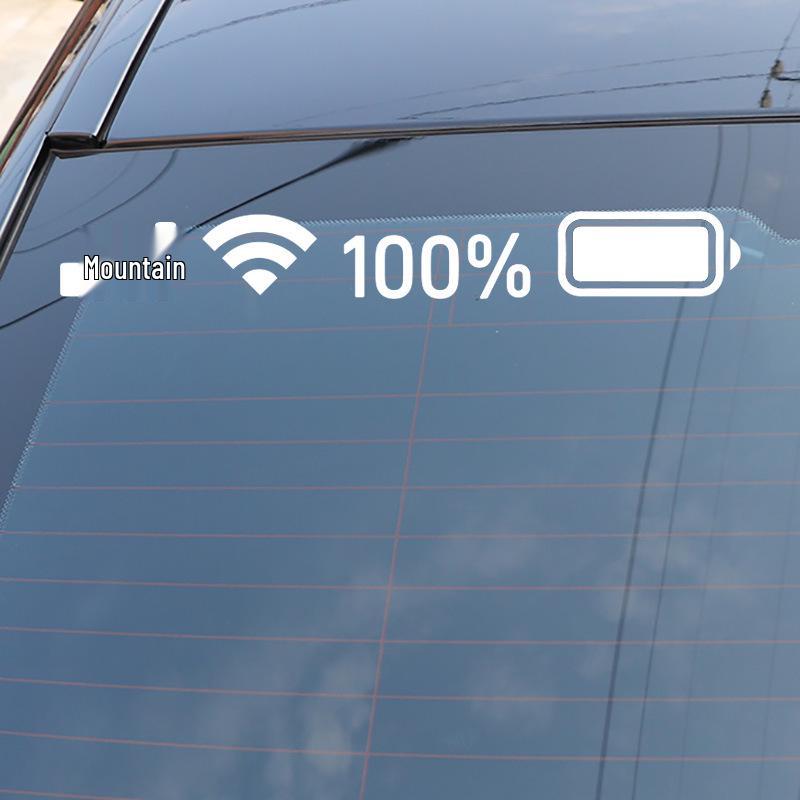 Наклейка на машину «Уровень сигнала WIFI и заряда батареи» - Забавная декорация лобового стекла для телефона
