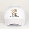 Крутая Хиппи Бейсболка с изогнутым козырьком Принт 'God Got Me' Премиальная Тракерная Кепка Snapback Кепка для Повседневного Отдыха На Открытом Воздухе Спортивная