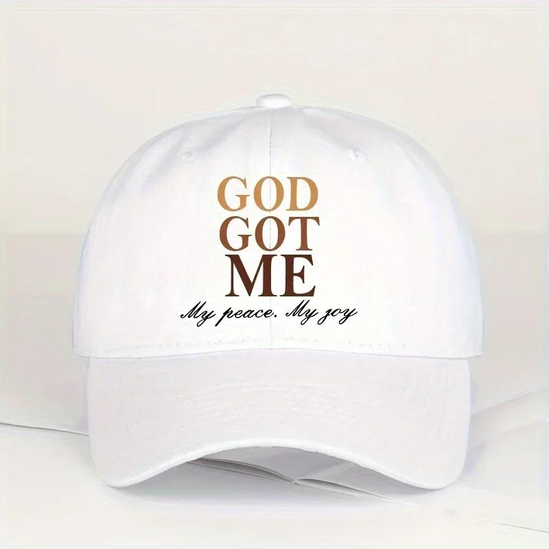 Крутая Хиппи Бейсболка с изогнутым козырьком Принт 'God Got Me' Премиальная Тракерная Кепка Snapback Кепка для Повседневного Отдыха На Открытом Воздухе Спортивная
