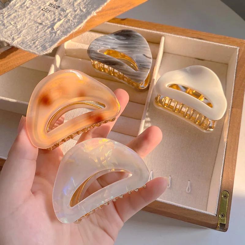 Модные заколки для волос для женщин 6 см красивые полые металлические заколки для волос корейские популярные аксессуары для волос