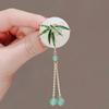 Bamboo Press Brooch Female High-end Sense Niche Tassel High-end Bamboo Leaf Cheongsam Corsage Clothes Pin