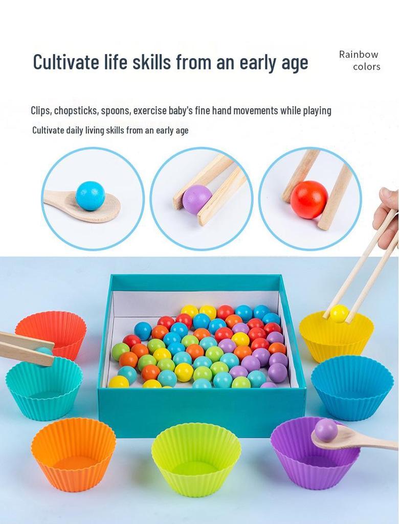 Montessori Educational Number Clip Beads - Early Math Color Matching Puzzle for Kids