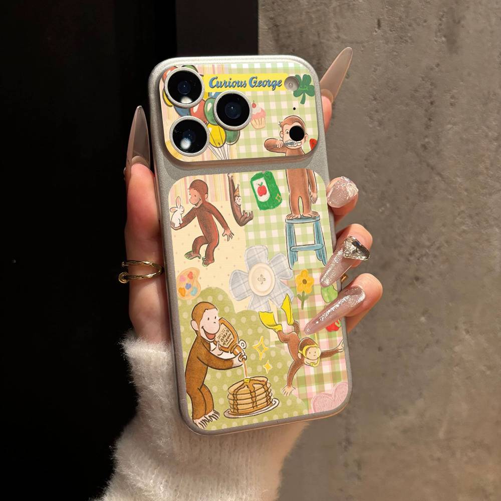 Lovely Cartoon C-Curious Georges Modern Style Back Decal Sticker Protective Wrap Skin for iPhone 17 Pro 17 Pro Max