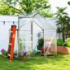 192.5 x 131cm Walk-In Polycarbonate Greenhouse - Silver-Tone