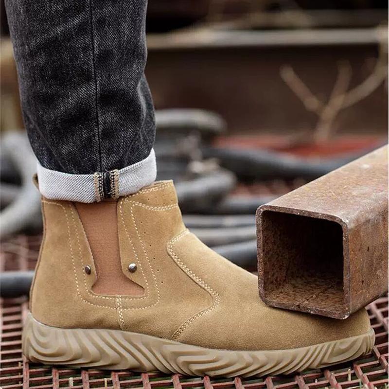 Ботинки для сварки, противоожоговые, мужская рабочая обувь, качественные защитные ботинки, мужская неразрушимая обувь с защитой от проколов, воловья кожа