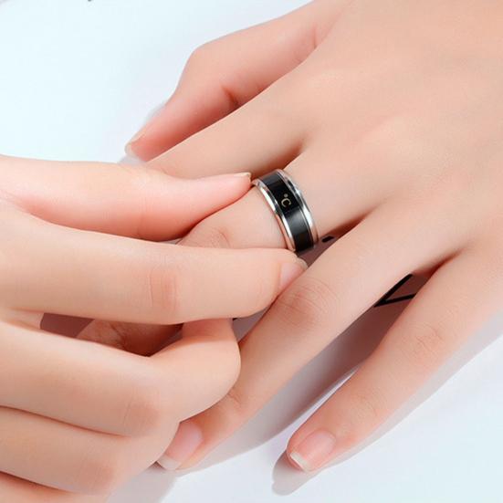 Шикарный датчик температуры из нержавеющей стали, унисекс, кольцо на палец, ювелирное изделие, подарок для пары