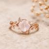 Solitaire Rose Quartz Wedding Ring Rose Gold Plated Jewelry Personalized Gift For Wife Rings For Women