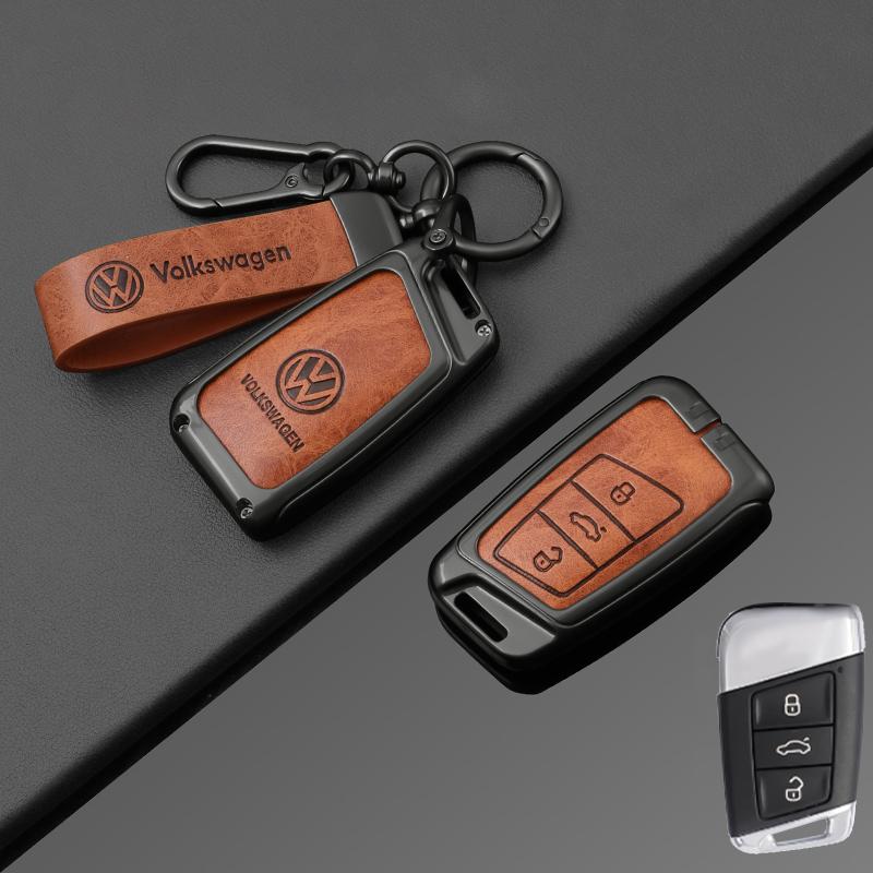 Для VOLKSWAGEN VW VW Чехол-брелок из цинкового сплава и кожи для автомобильного ключа Volkswagen Tiguan MK2 Magotan Passat B8 CC Оболочка Брелок Ac