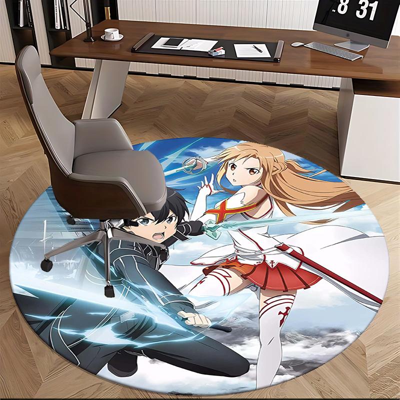 Sword Art Online,Asuna Chair mat Round Rug Office carpet, Non slip, Suitable for Living Rooms, Bedrooms decor.1205015a