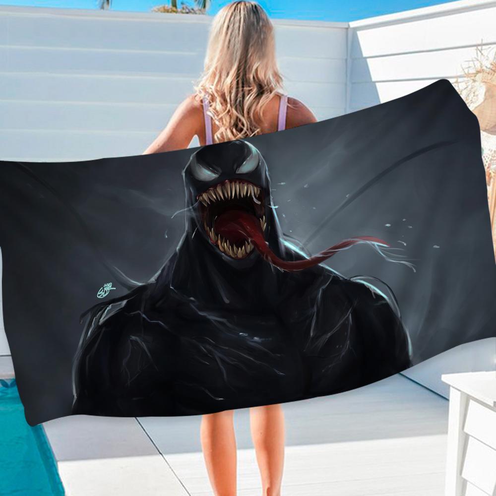 Пляжное полотенце из микрофибры Venom Впитывающее Быстросохнущее Мягкое Полотенце для Йоги, Плавания, Отдыха, Альпинизма