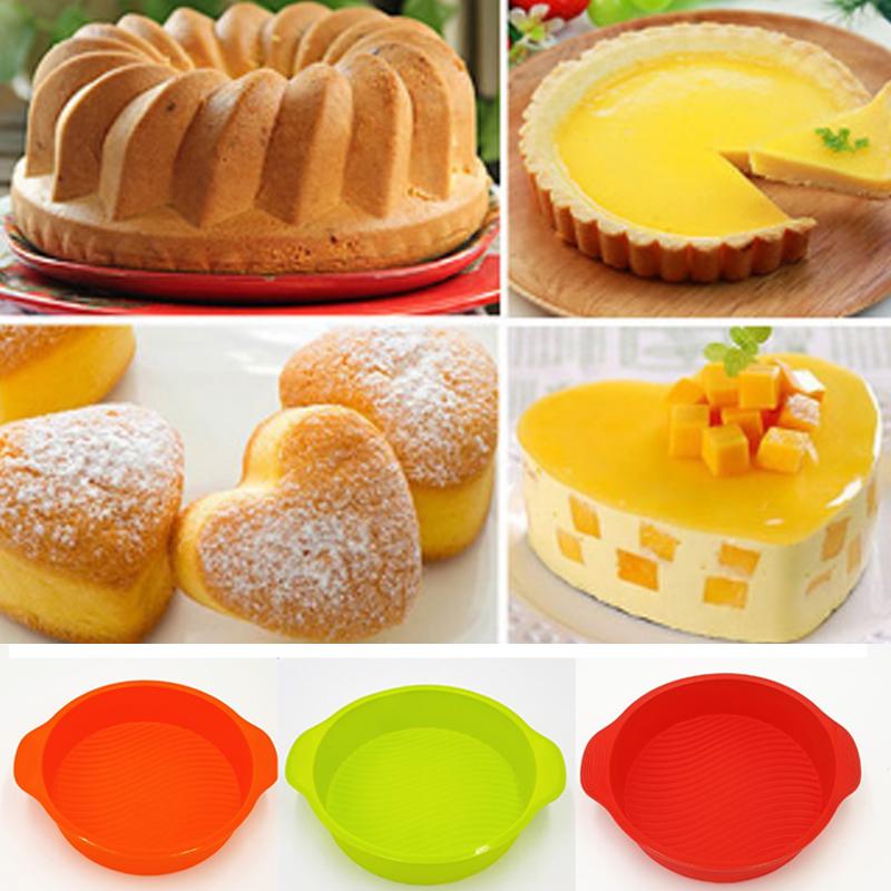 Силиконовая форма для торта, форма для праздничного торта, круглый силиконовый диск, инструмент для выпечки 9 дюймов