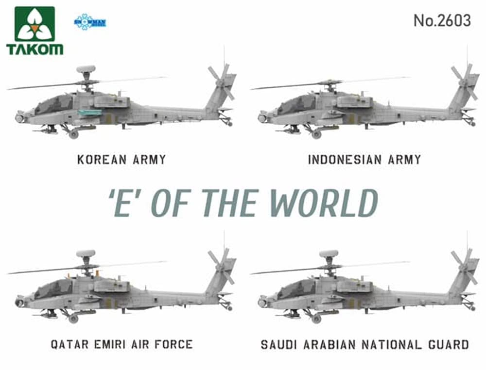 Takom Scale South Korean Army E Attack Helicopter Limited Edition Plastic Model Kit TKO2603 1/35 AH-64E World's