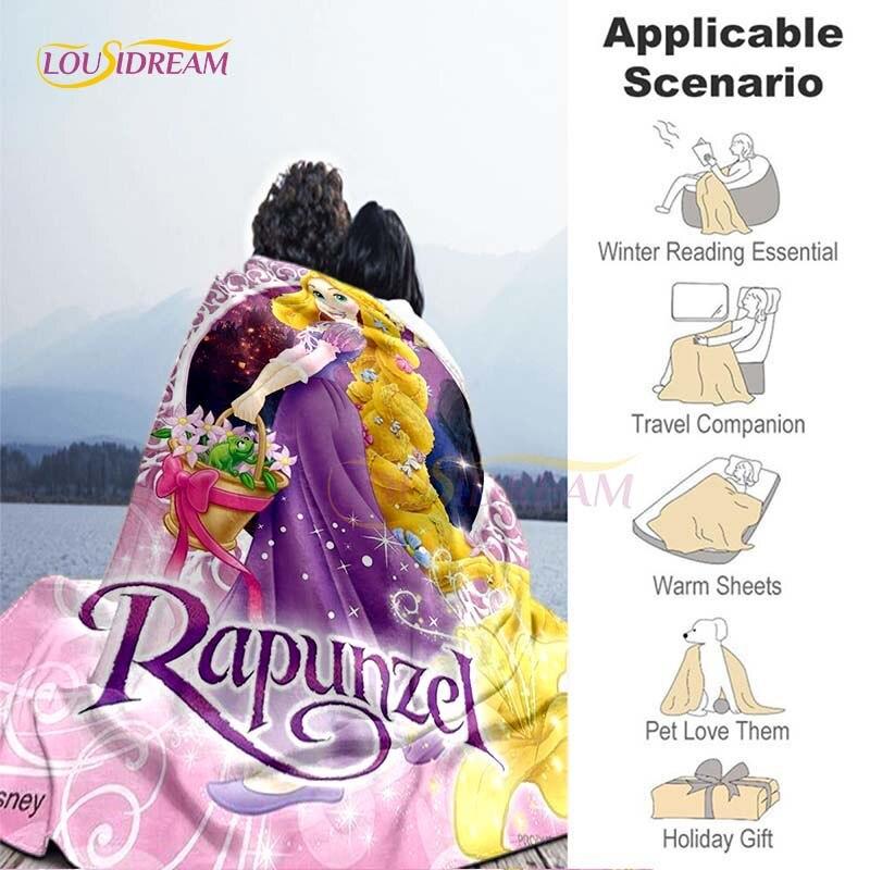 Красивая Принцесса Рапунцель Мультяшное Одеяло Аниме Пледы для Кроватей Диванов Размер Queen Мягкое Постельное Белье Чехол Домашний Декор Подарок для Детей