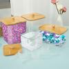4 Pcs Laundry Pods Container with Bamboo Lid Clear Dryer Sheet Holder Laundry Powder Scent Beads Container Laundry Room