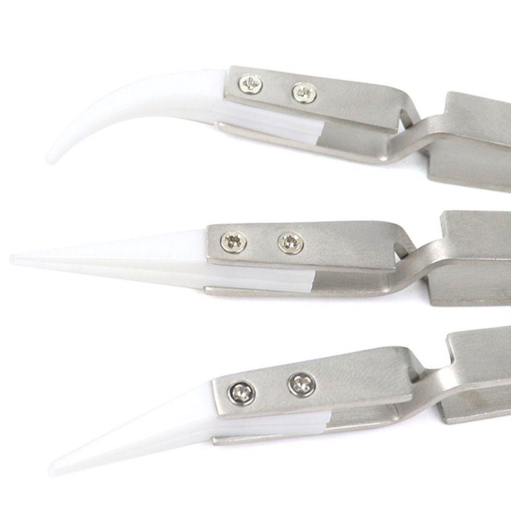 3 PCS Soldering Soldering Tweezers Reverse Anti-Static Tweezers Ceramic Tweezer  Household