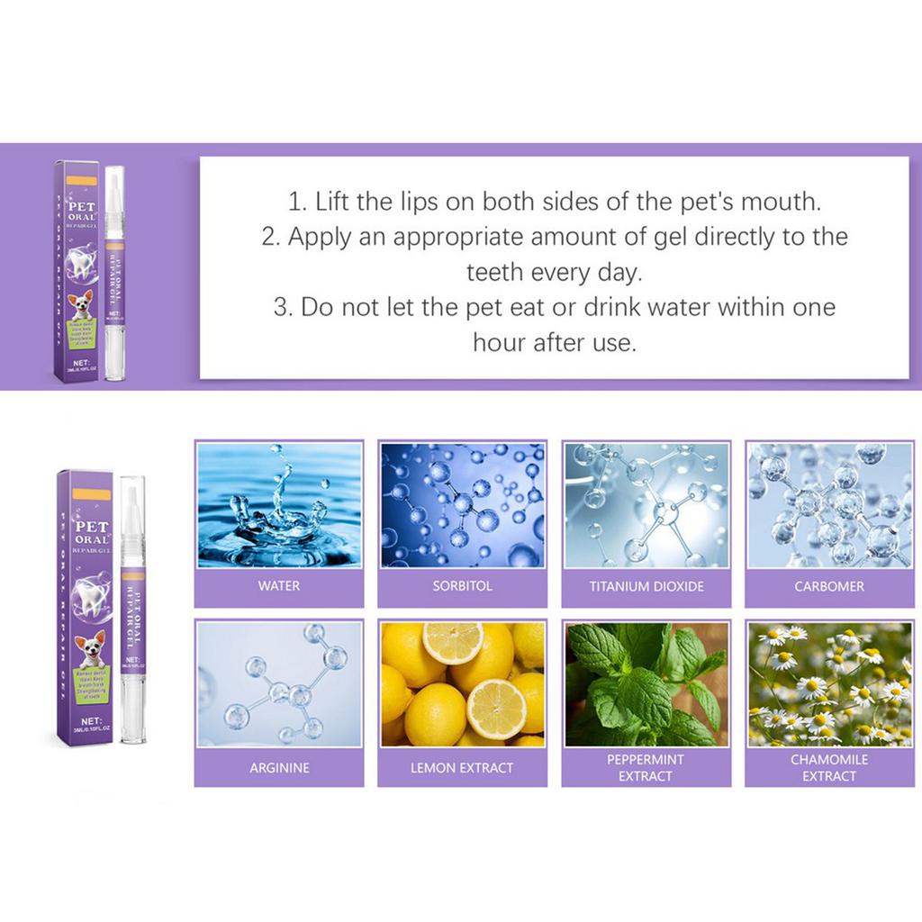 3 мл гель для полости рта для домашних животных, неприятный запах изо рта, от зубного камня, нет необходимости чистить зубы, гель-освежитель дыхания для домашних животных, очиститель для ухода