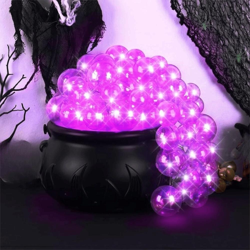 Purple Light Halloween Bubbling Cauldron Decoration Luminous Candy Jar Bubbling Pot Ornament Bar