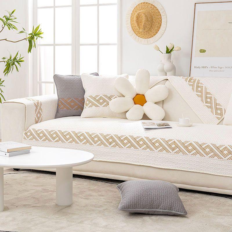 Подушка для дивана Four Seasons Pure Cotton Non-Slip Universal Non-Slip Cotton Simple Modern Подушка из натуральной кожи Чехол для дивана Ткань